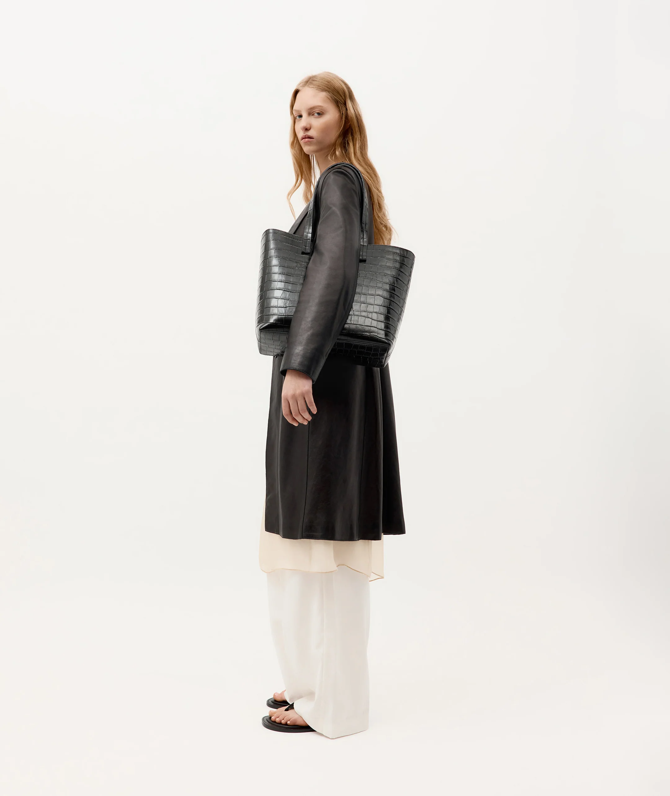 Mr Porter Tote - Black Croc - Image 9