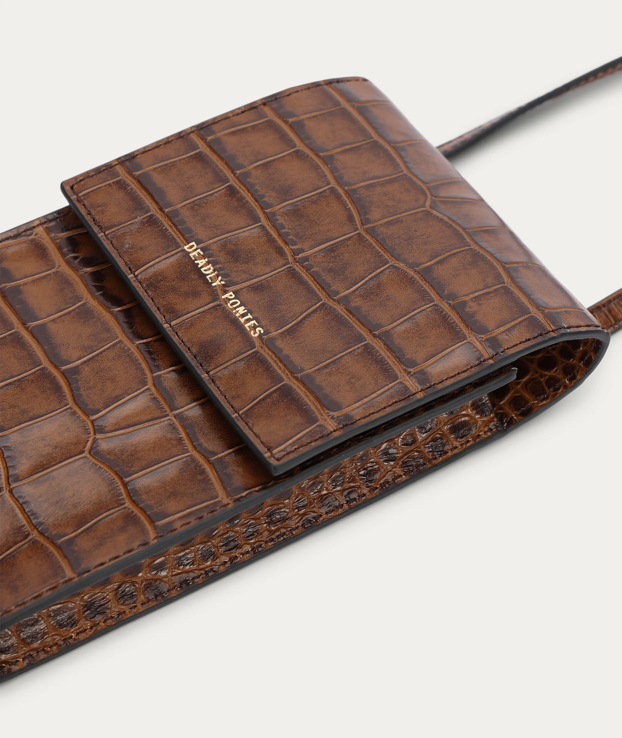 Poucheroo Leather Strap - Toffee Croc - Image 5